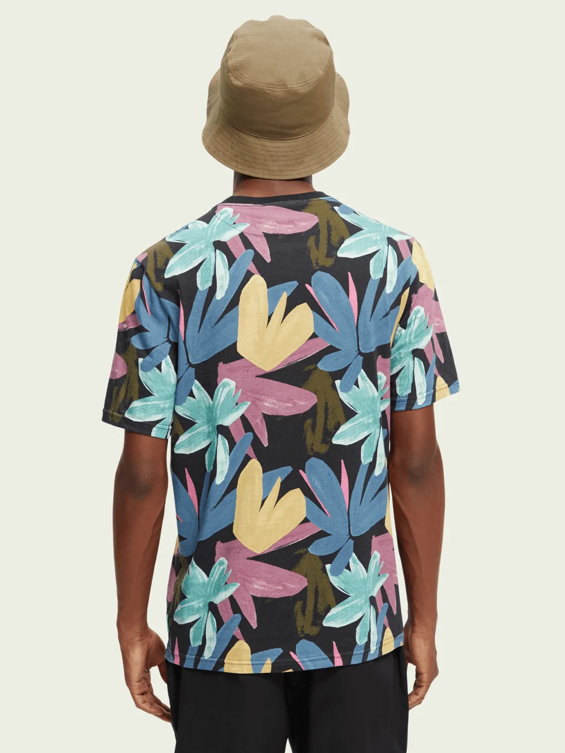 Camiseta de Hombre Scotch&Soda Relaxed Fit Estampada en Jersey de Algodón Orgánico - ECRU