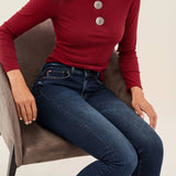 CAMISETA DE MANGA LARGA CON BOTONES EN EL ESCOTE - ECRU