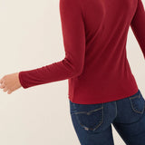 CAMISETA DE MANGA LARGA CON BOTONES EN EL ESCOTE - ECRU