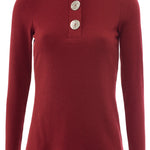 CAMISETA DE MANGA LARGA CON BOTONES EN EL ESCOTE - ECRU