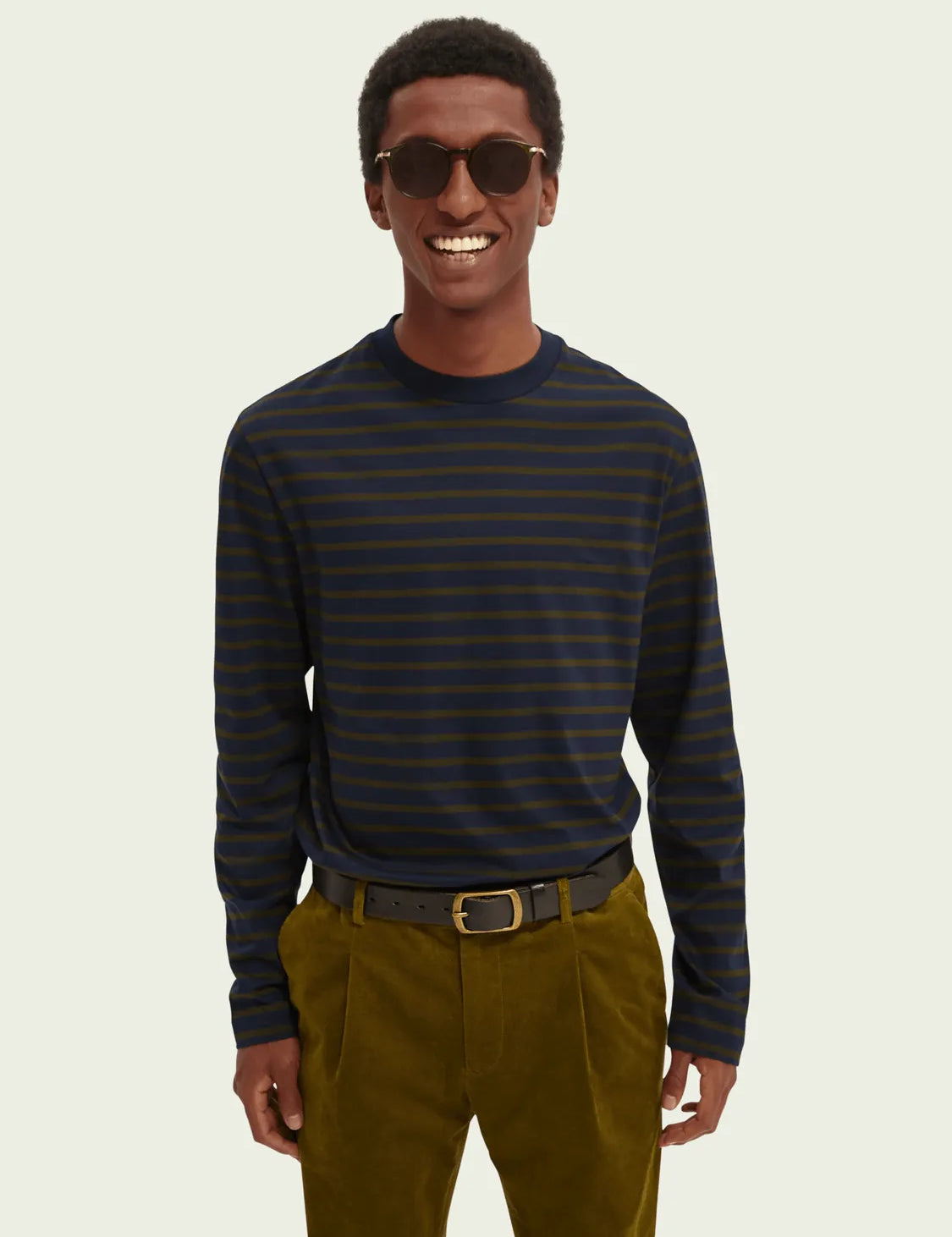 Camiseta de manga larga en algodón mercerizado - ECRU