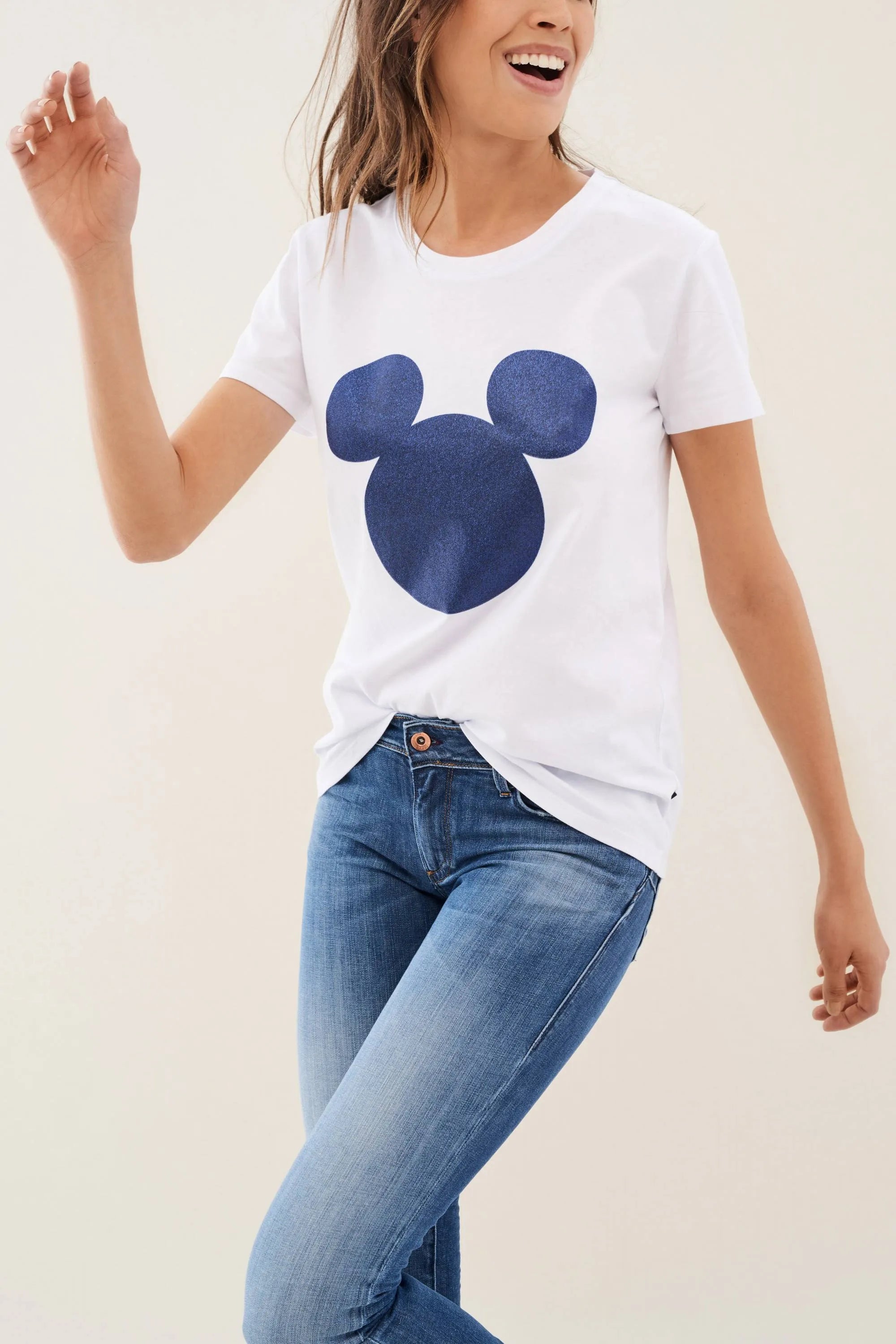 CAMISETA DE MICKEY MOUSE GLITTER - ECRU
