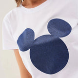 CAMISETA DE MICKEY MOUSE GLITTER - ECRU
