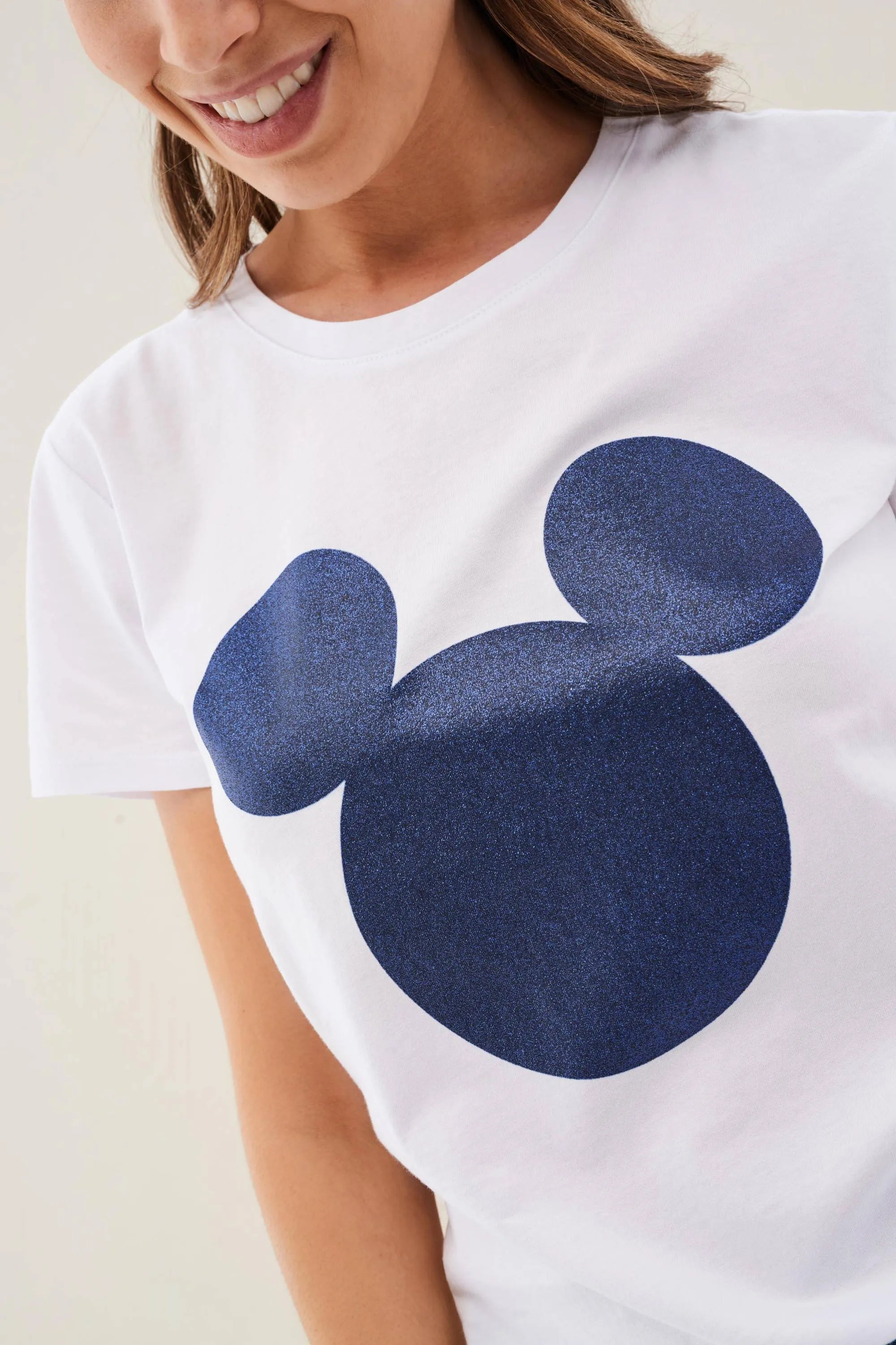 CAMISETA DE MICKEY MOUSE GLITTER - ECRU