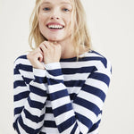 Camiseta de Mujer Dockers Regular Fit Cuello Barco Pismo Navy Blazer Stripe Azul - ECRU