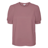 Camiseta de mujer Vero Moda Manga Corta Abullonada Kerry Nostalgia Rose - ECRU