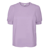 Camiseta de Mujer Vero Moda Manga Corta Abullonada Kerry Orchid Bloom - ECRU