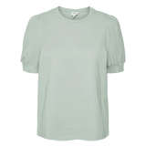 Camiseta de Mujer Vero Moda Manga Corta Abullonada Kerry Silt Green - ECRU