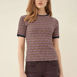 Camiseta de punto a rayas - ECRU