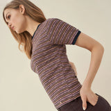 Camiseta de punto a rayas - ECRU