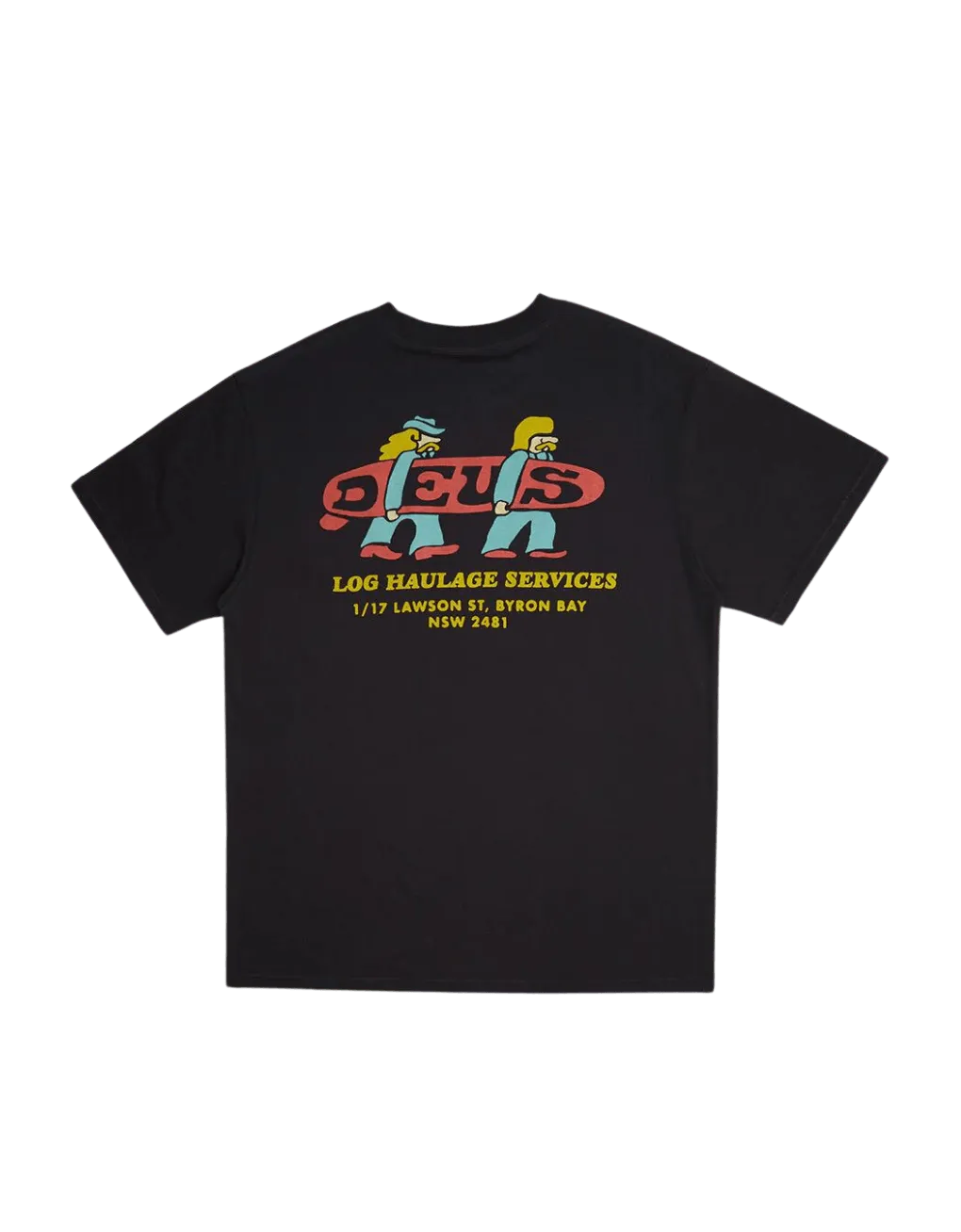 Camiseta Deus Ex Machina Log Haul Phantom Black - ECRU