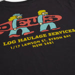 Camiseta Deus Ex Machina Log Haul Phantom Black - ECRU