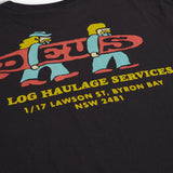 Camiseta Deus Ex Machina Log Haul Phantom Black - ECRU