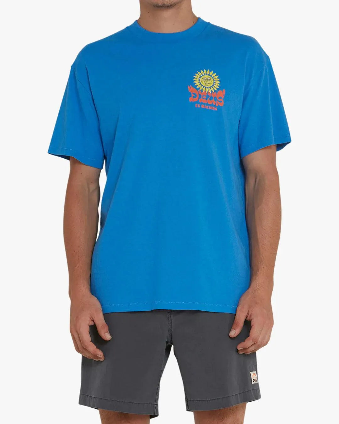 Camiseta Deus Ex Machina Sleeping Sun French Blue - ECRU
