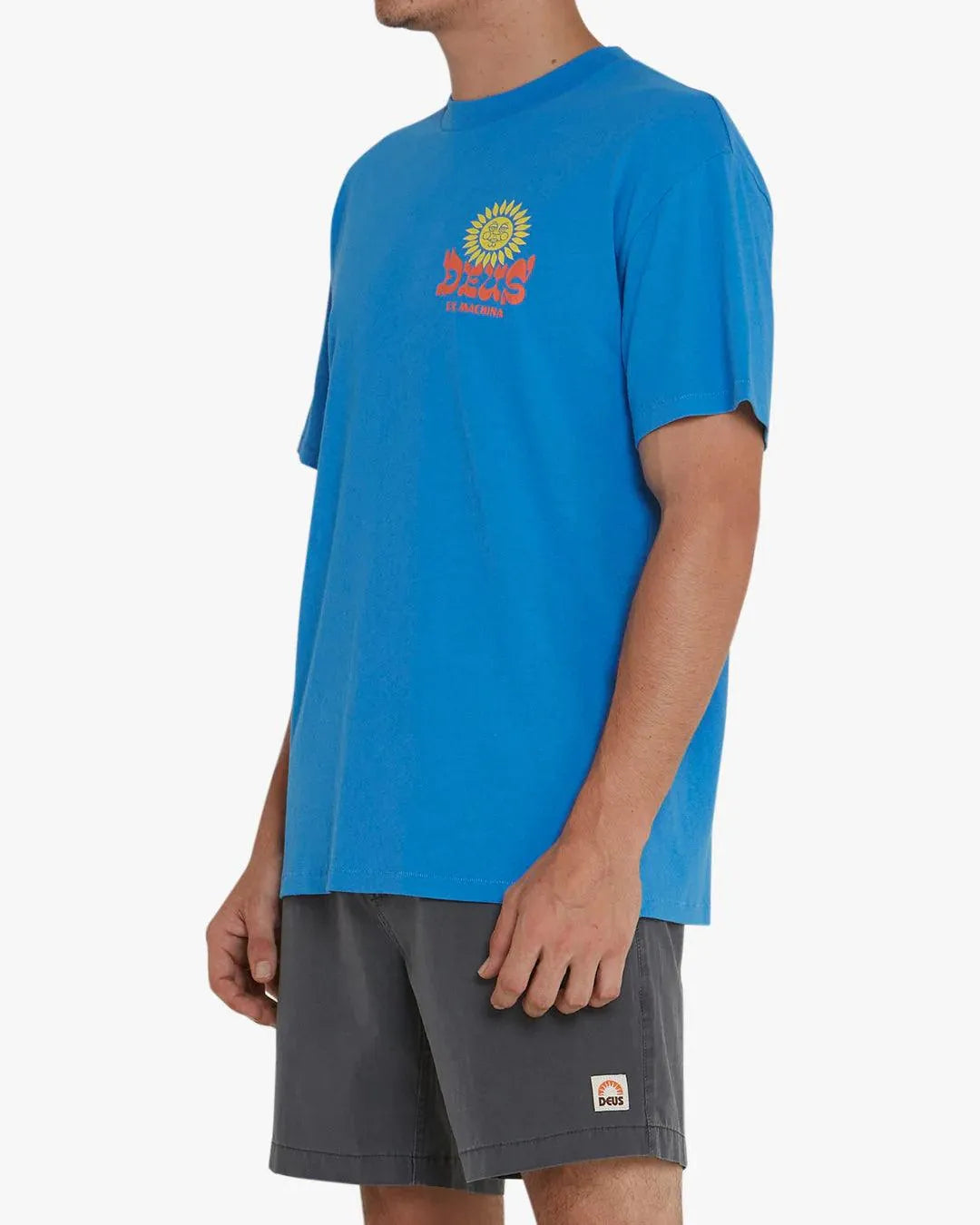 Camiseta Deus Ex Machina Sleeping Sun French Blue - ECRU