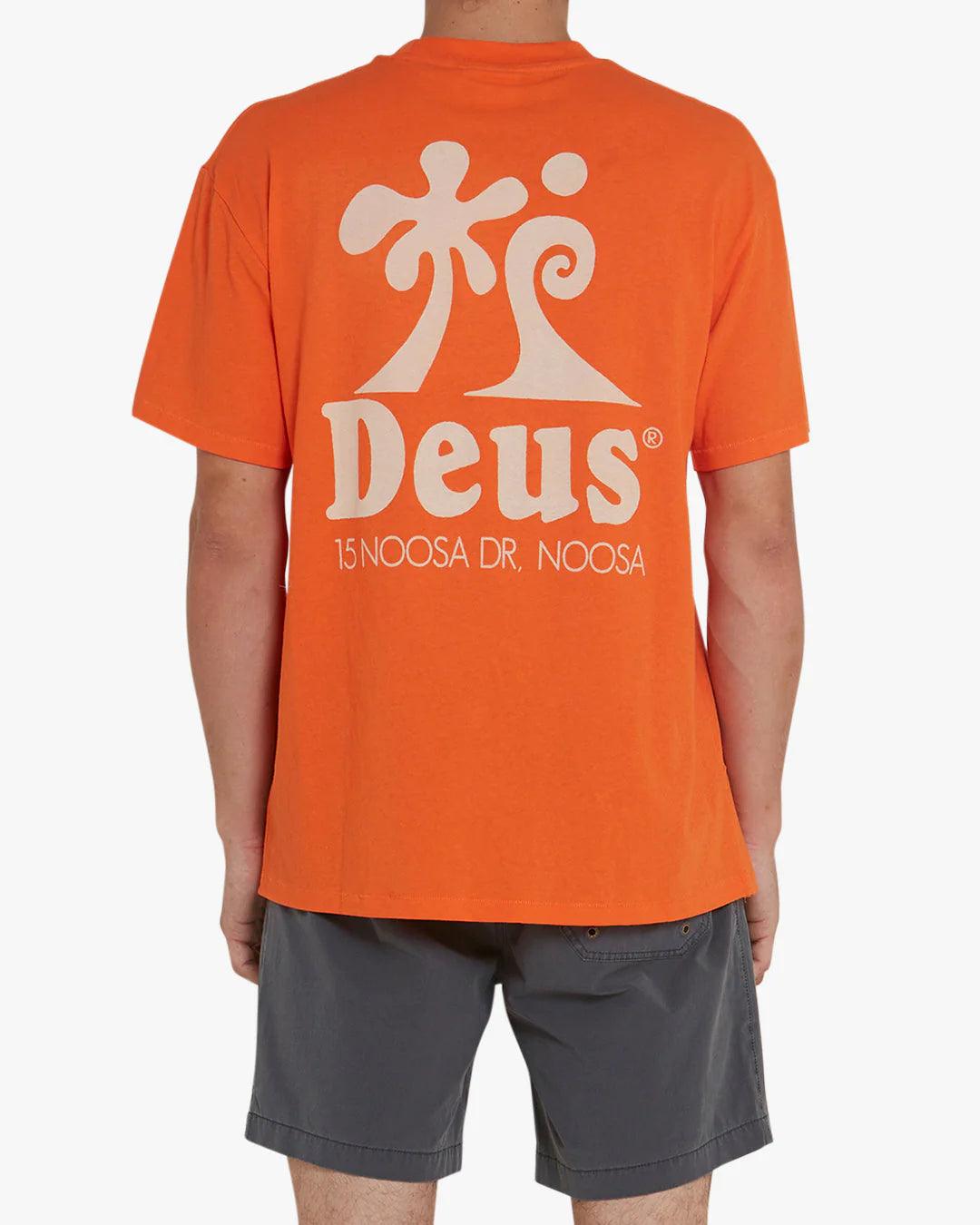 Camiseta Deus Ex Machina Wobbles Mandarin Orange - ECRU