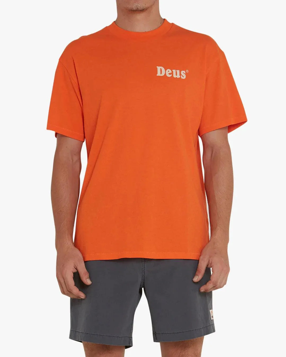 Camiseta Deus Ex Machina Wobbles Mandarin Orange - ECRU