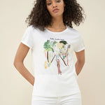 Camiseta Dibujo Bali - ECRU