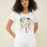 Camiseta Dibujo Bali - ECRU