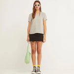 Camiseta Easy Manga Corta Rayure noir - ECRU