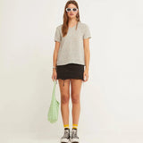 Camiseta Easy Manga Corta Rayure noir - ECRU