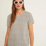 Camiseta Easy Manga Corta Rayure noir - ECRU