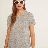 Camiseta Easy Manga Corta Rayure noir - ECRU