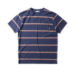 Camiseta Edmmond de Hombre Manga Corta a Rayas Gavin Plain Navy - ECRU