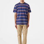 Camiseta Edmmond de Hombre Manga Corta a Rayas Gavin Plain Navy - ECRU