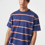 Camiseta Edmmond de Hombre Manga Corta a Rayas Gavin Plain Navy - ECRU