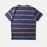 Camiseta Edmmond de Hombre Manga Corta a Rayas Gavin Plain Navy - ECRU