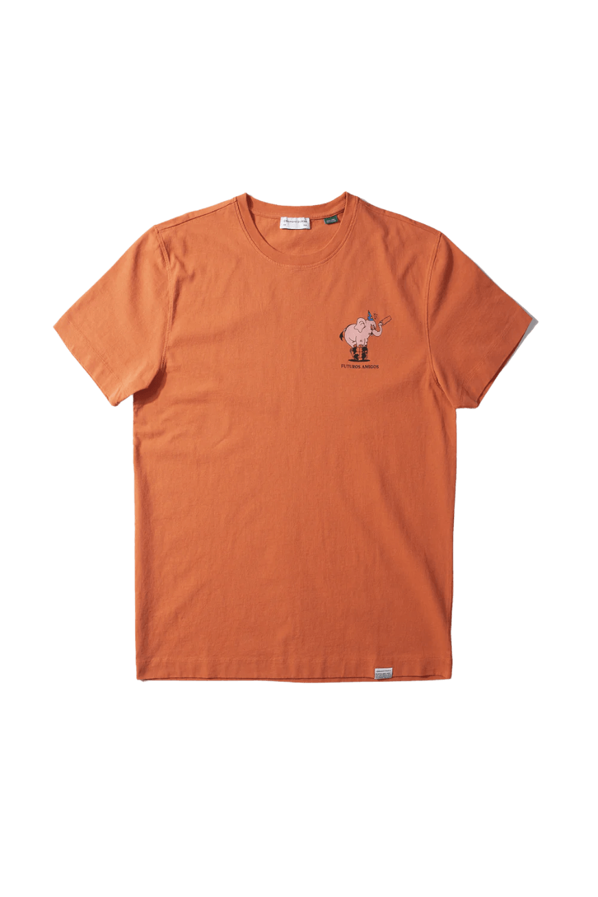 Camiseta Edmmond de Hombre Manga Corta Futuros Amigos Plain Orange - ECRU