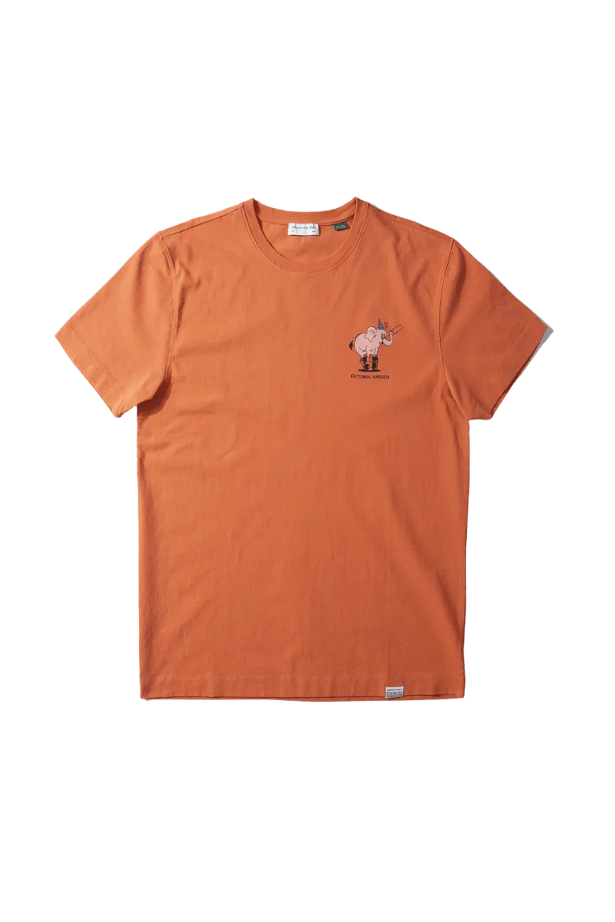 Camiseta Edmmond de Hombre Manga Corta Futuros Amigos Plain Orange - ECRU