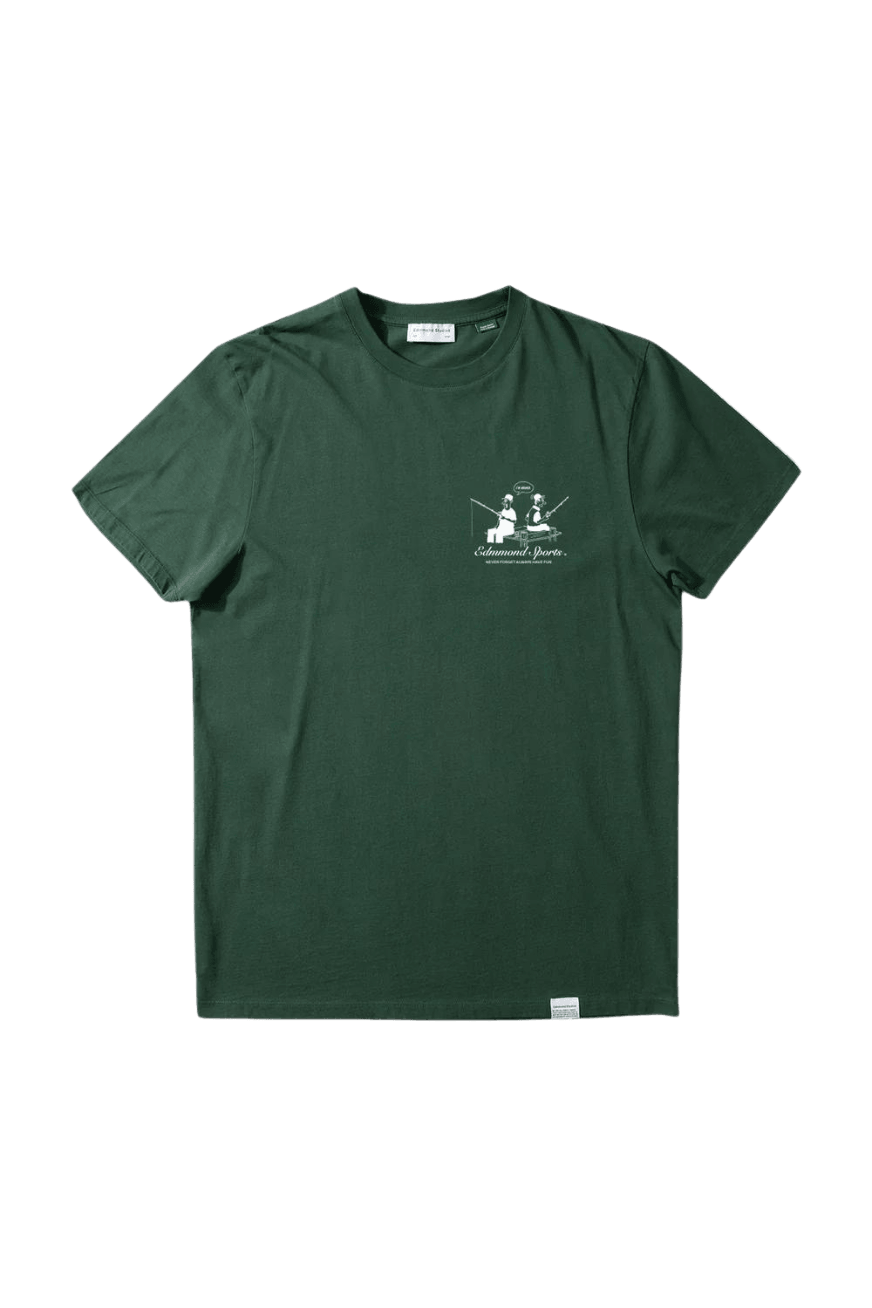 Camiseta Edmmond de Hombre Manga Corta Hooked Dark Green - ECRU