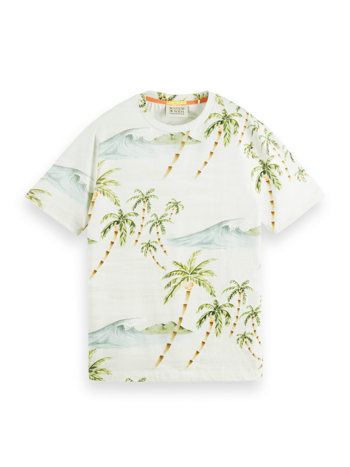 Camiseta en jersey de algodón orgánico con motivo gráfico - ECRU