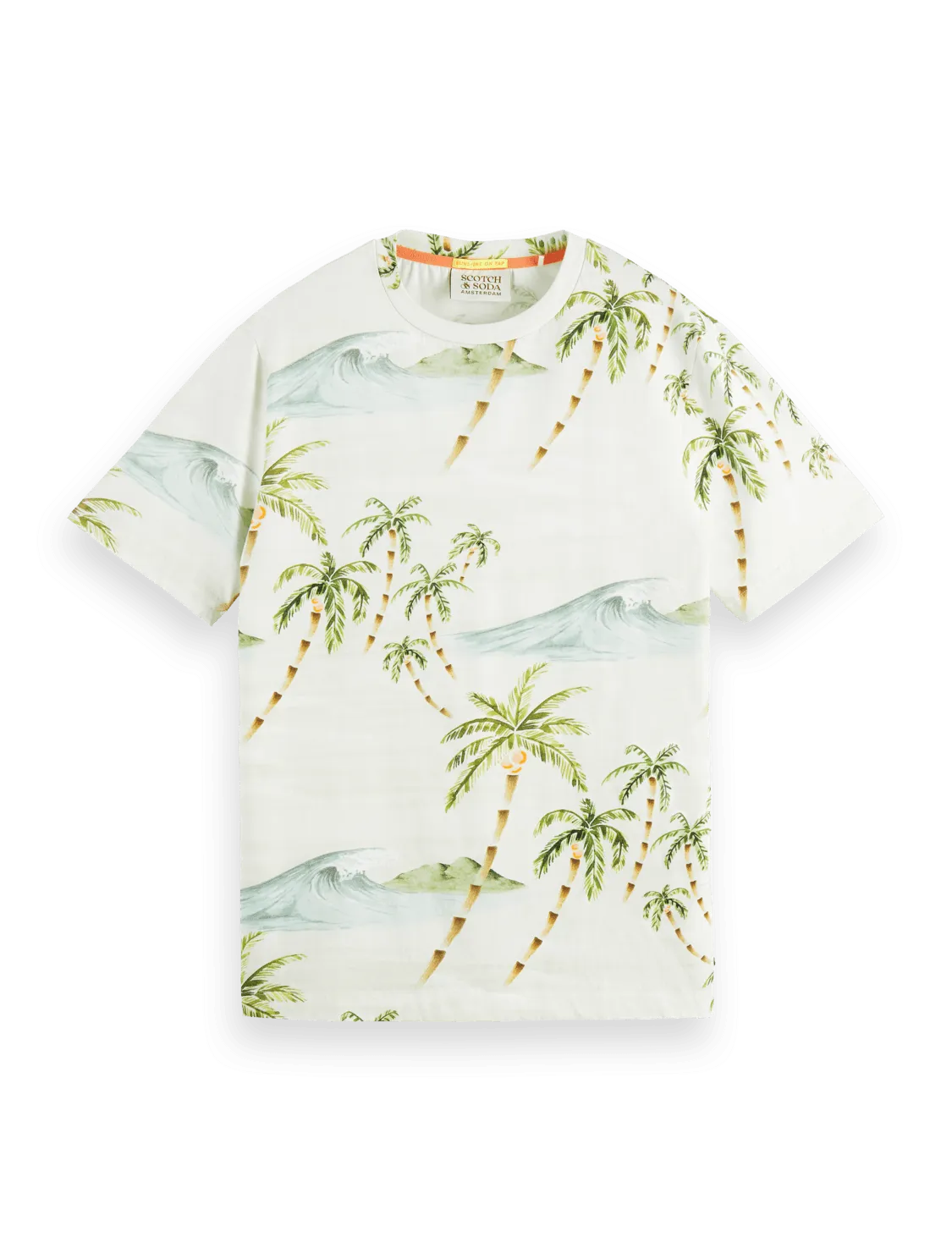 Camiseta en jersey de algodón orgánico con motivo gráfico - ECRU