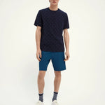 Camiseta estampada de cuello redondo en jersey de algodón - ECRU