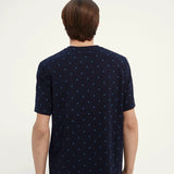 Camiseta estampada de cuello redondo en jersey de algodón - ECRU