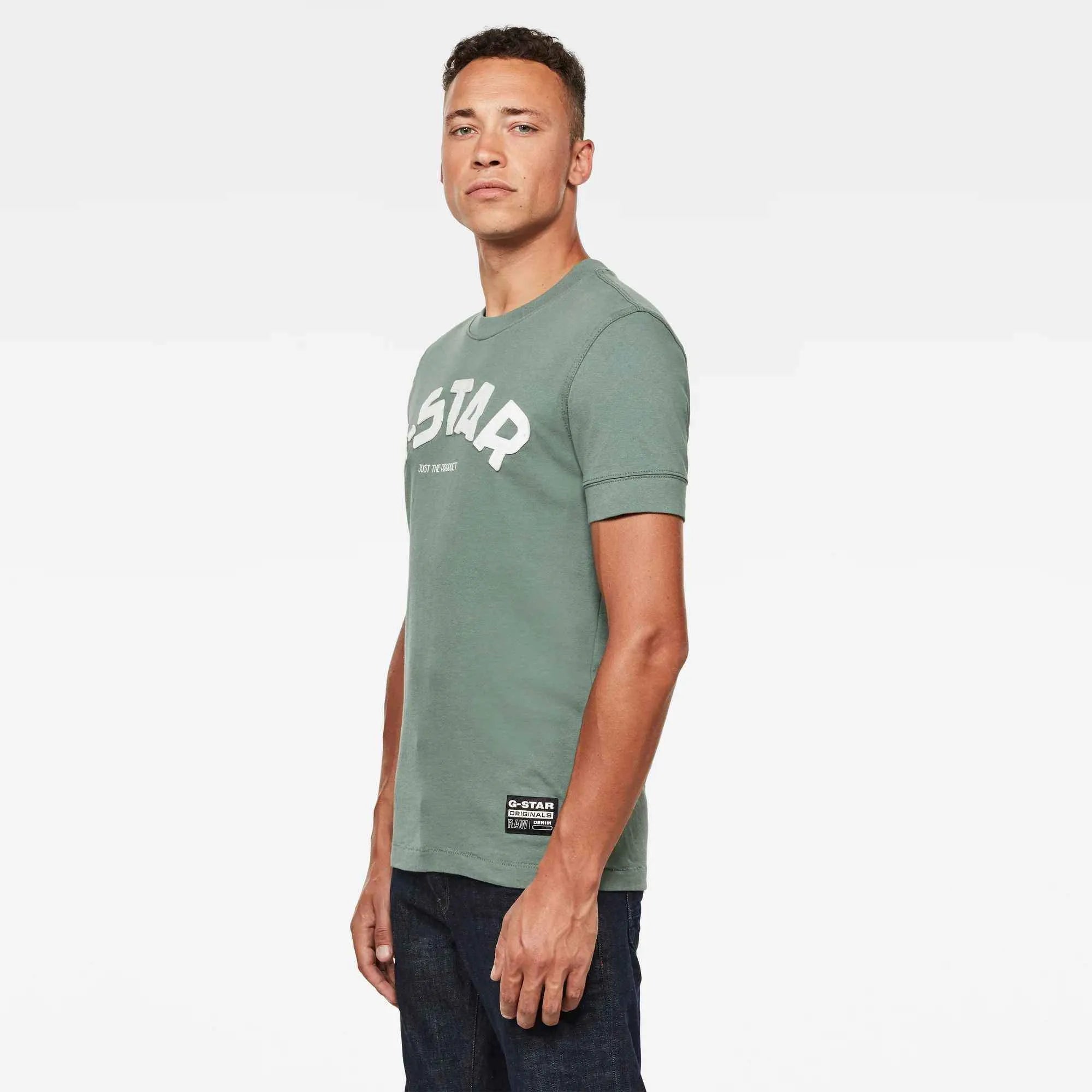 Camiseta Felt Applique Logo Slim - ECRU