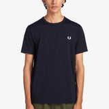 Camiseta Fred Perry Ringer M3519 Azul Marino - ECRU