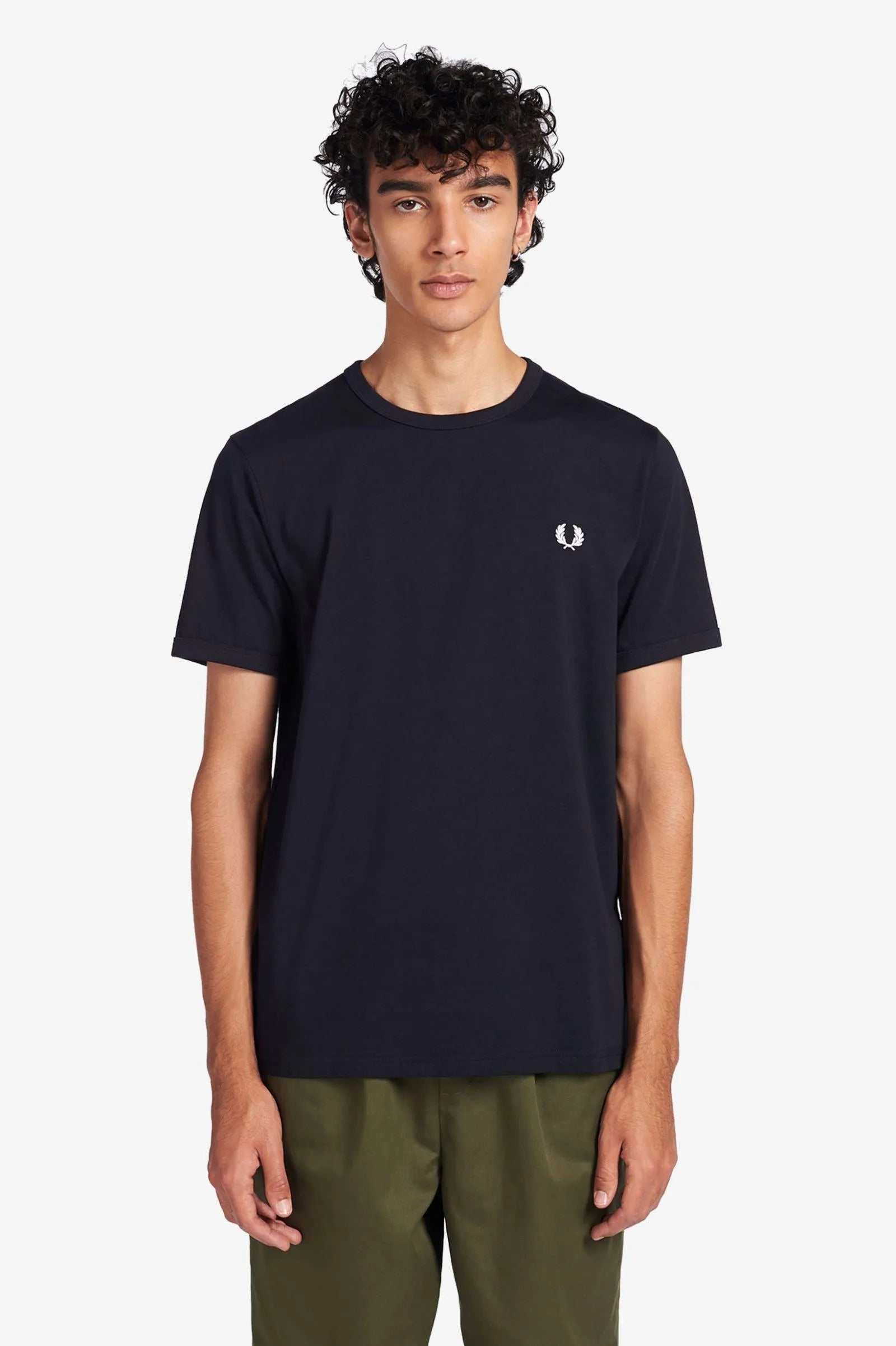 Camiseta Fred Perry Ringer M3519 Azul Marino - ECRU