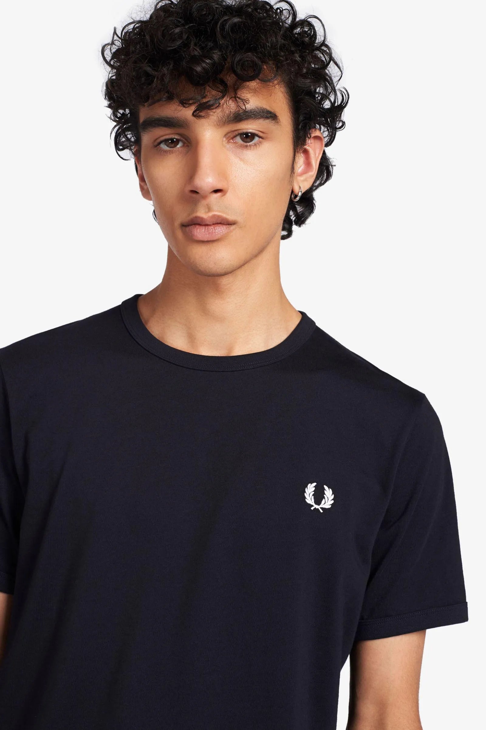 Camiseta Fred Perry Ringer M3519 Azul Marino - ECRU