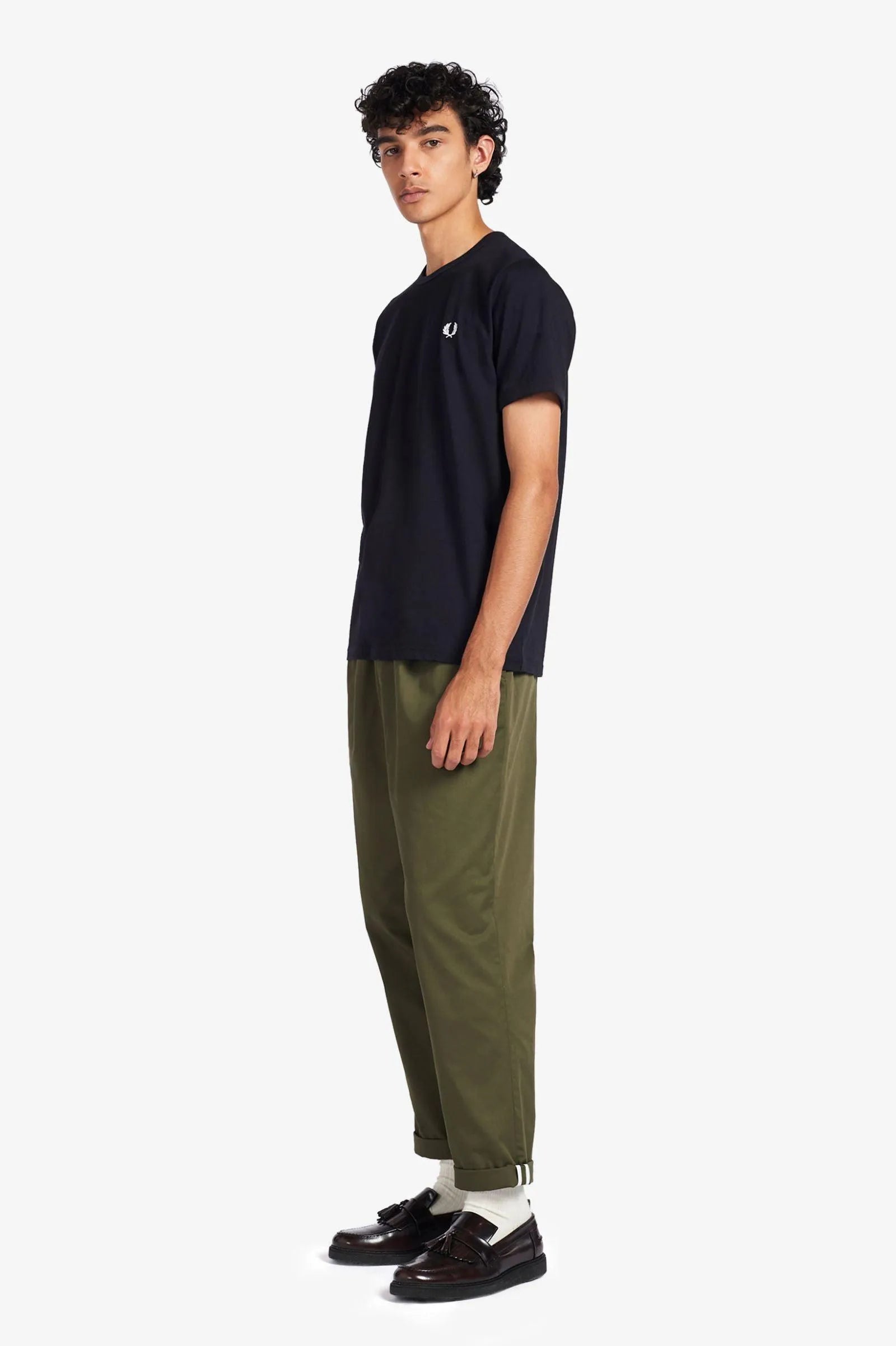 Camiseta Fred Perry Ringer M3519 Azul Marino - ECRU