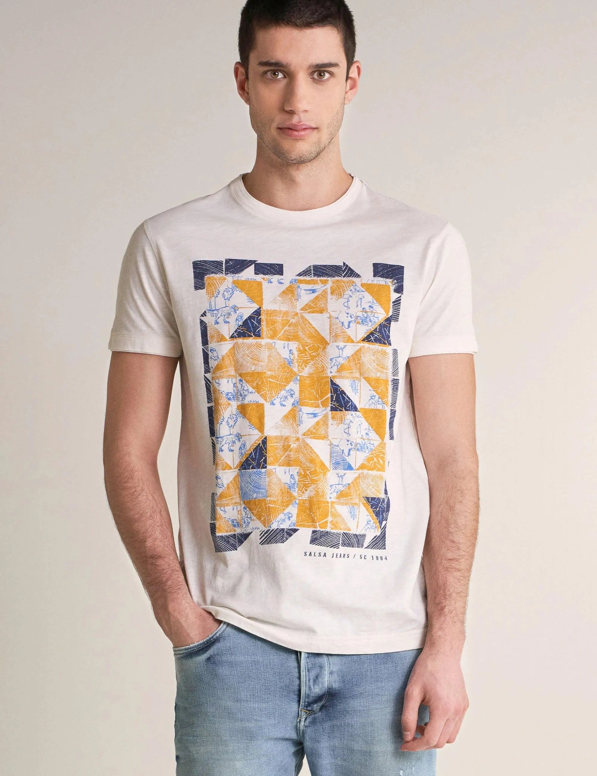 Camiseta gráfica delantera - ECRU