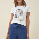 Camiseta Gráfico Santorini - ECRU