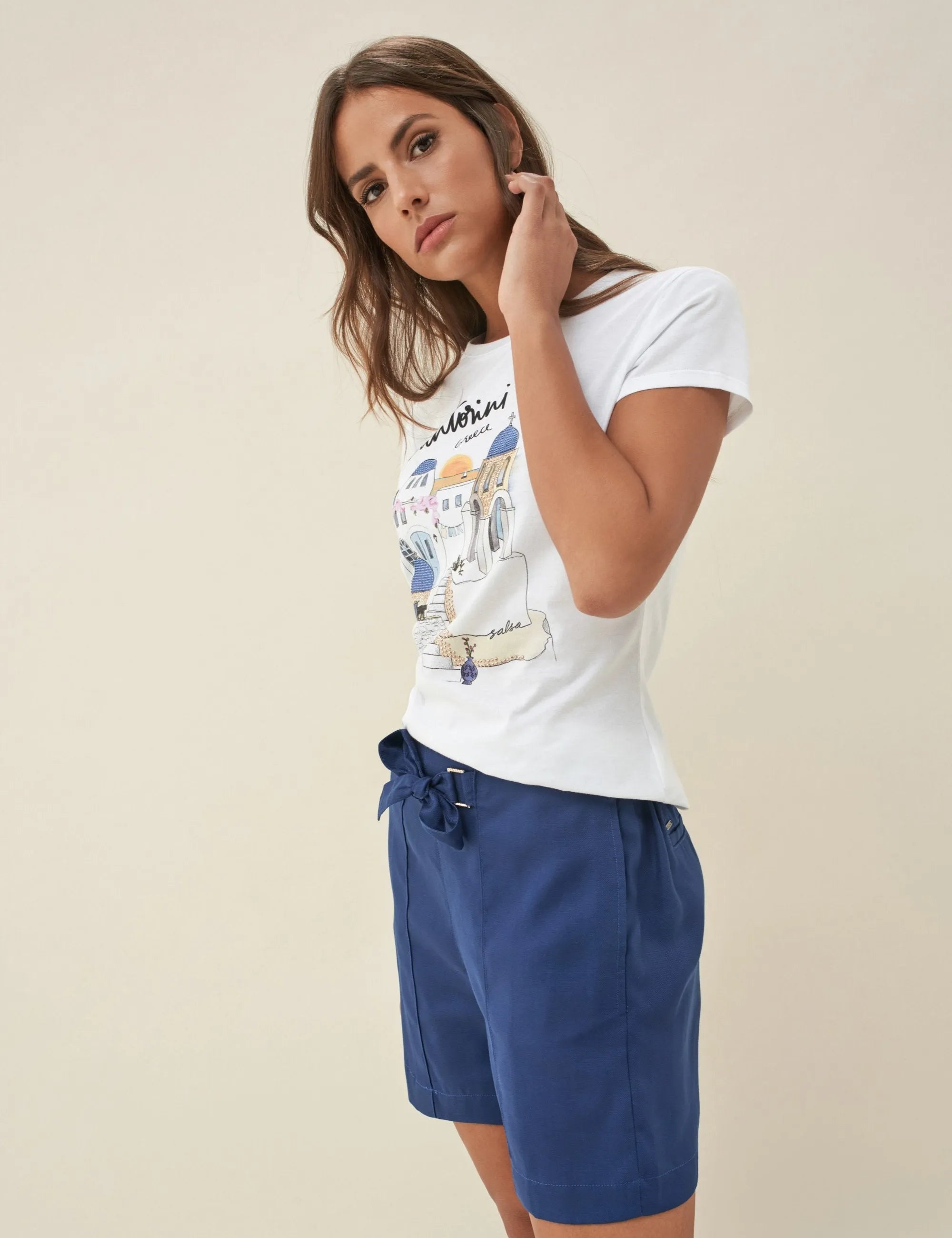 Camiseta Gráfico Santorini - ECRU