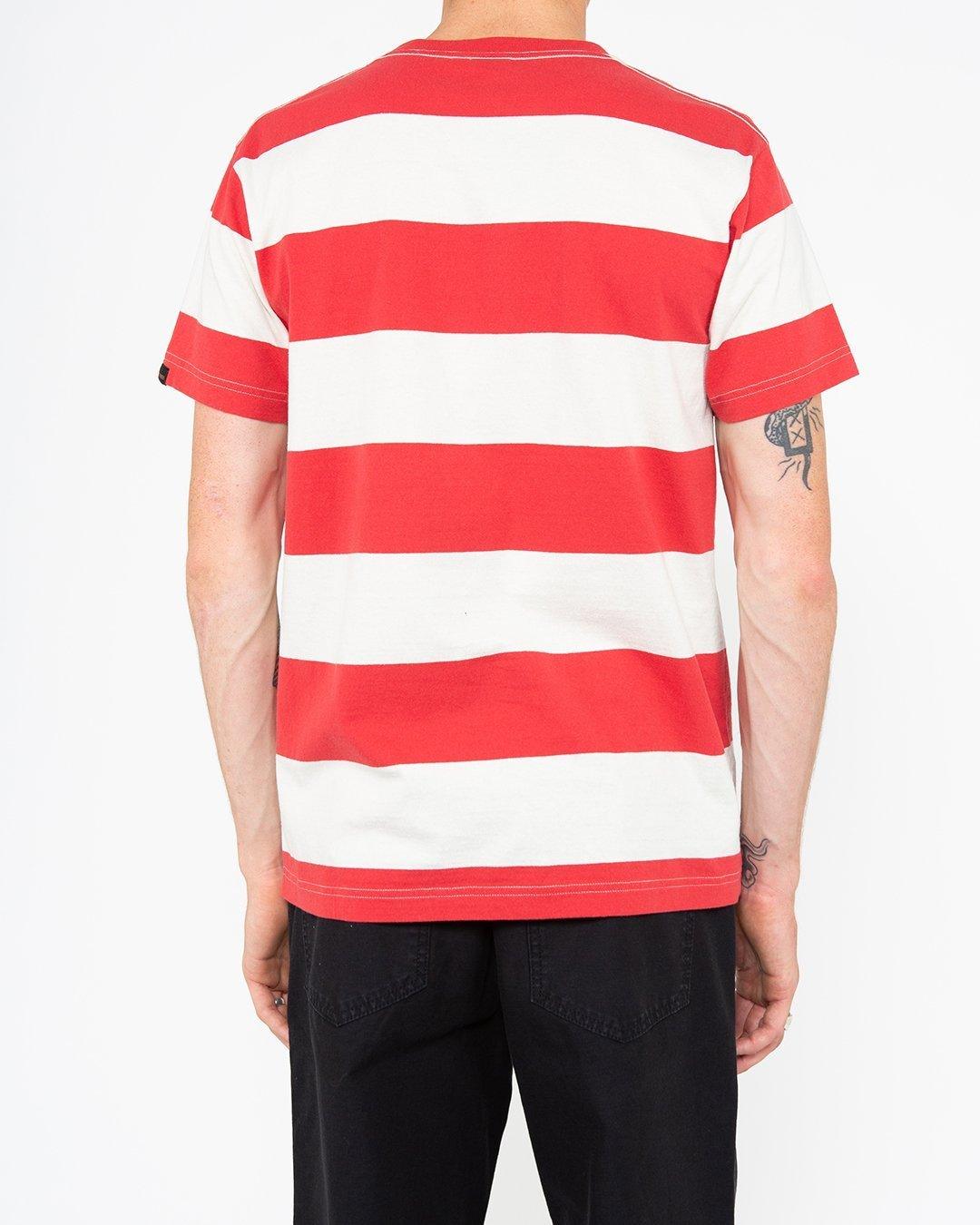 Camiseta Jahral Stripe Rocco Red - ECRU