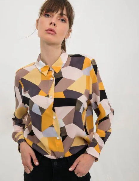 Camiseta Lara Cubo Multicolor - ECRU