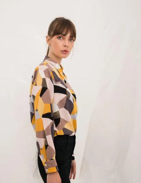 Camiseta Lara Cubo Multicolor - ECRU