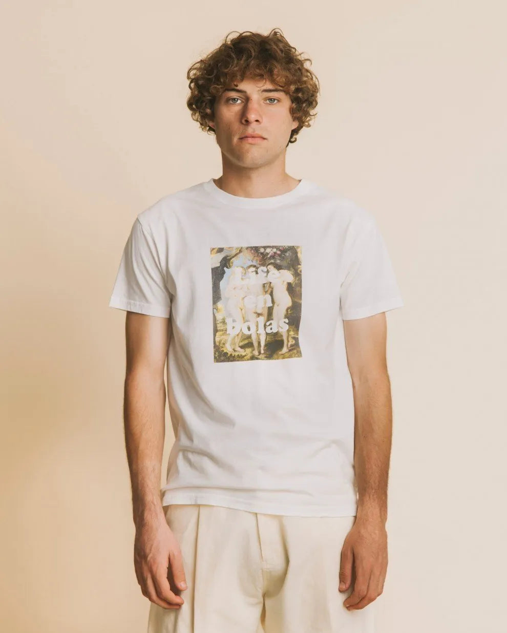 CAMISETA LIFE EN BOLAS - ECRU